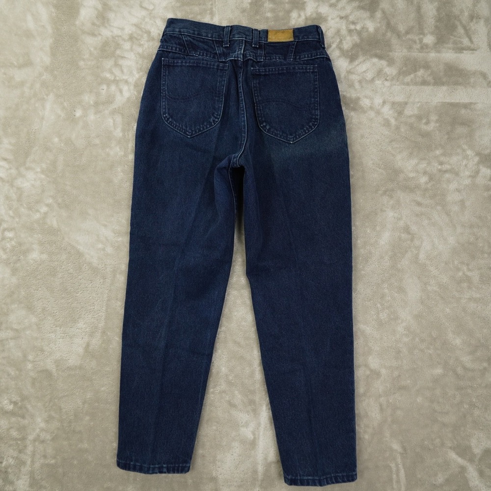 Vintage Lee High Waisted Tapered Leg 80s Jeans Women's 12P Dark Wash 28x27.5 - Picture 4 of 10
